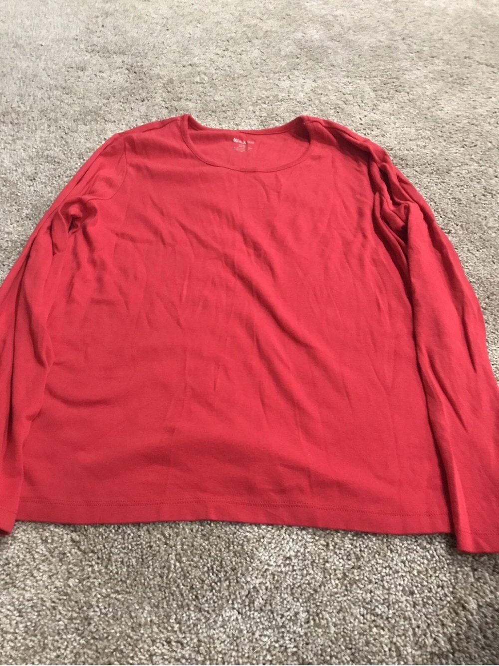 White Stag Top Size XL 16 18 Red Pull Over Long Sleeve Round Neck Casual Work